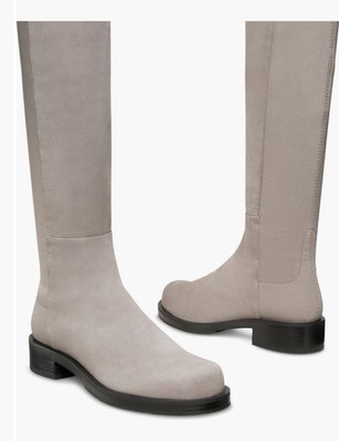 Stuart Weitzman 5050 Bold Over The Knee Boot Taupe Grey Flannel Suede Sz 7 New