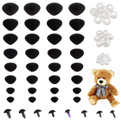 PandaHall 80 Stück Beflockung Sicherheitsnasen Amigurumi Nasen Aus Samt 8 Grö...