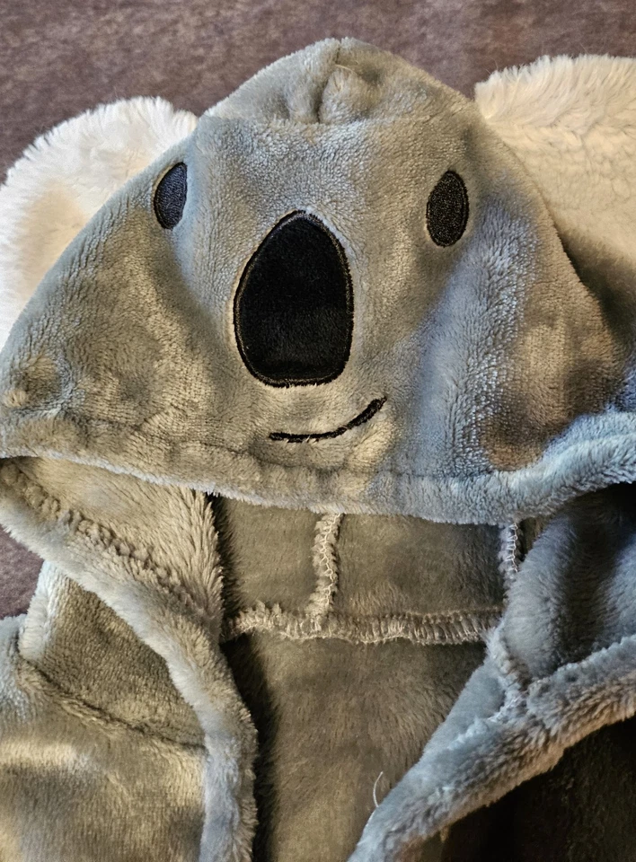 Bata de baño/playa/piscina con capucha HB Baby Koala 0-9 meses acogedora, súper suave Foto 2 de 4