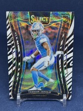 Terrion Arnold 2024 Panini Select #377 Zebra Prizm Rookie