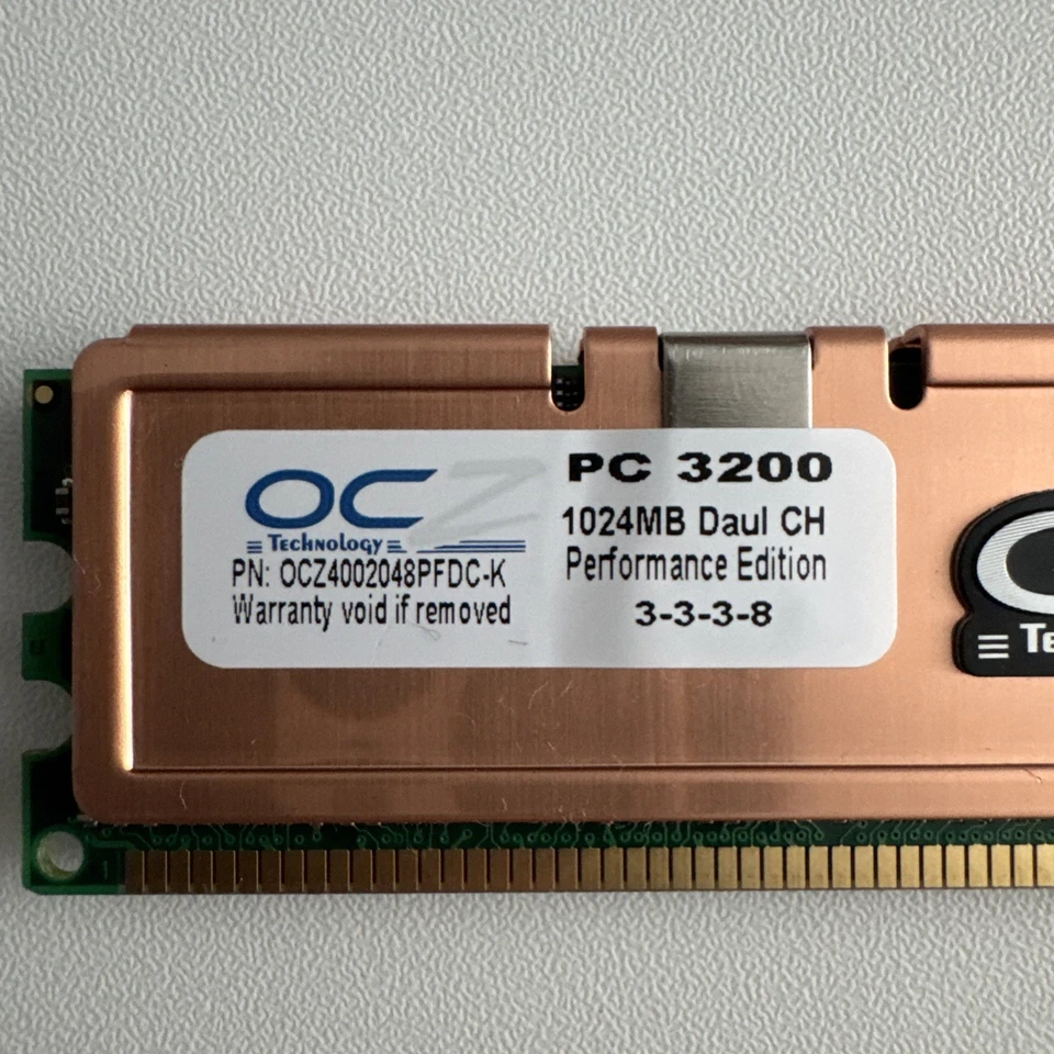 OCZ PC-3200 1GB DDR400 RAM Dual Channel Performance Edition 3-3-3-8 - Image 4 of 4