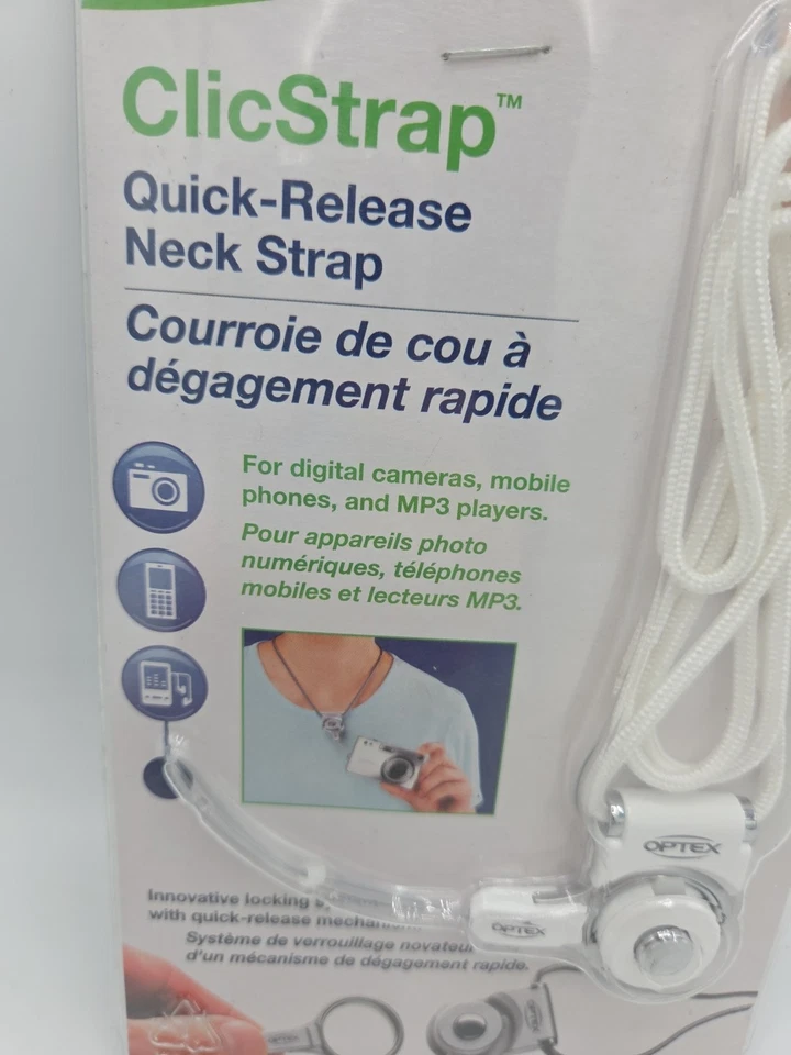 Optex Clicstrap Quick Release Neck Strap WHITE  Digital Compact Camera Gift Idea - Image 2 of 4