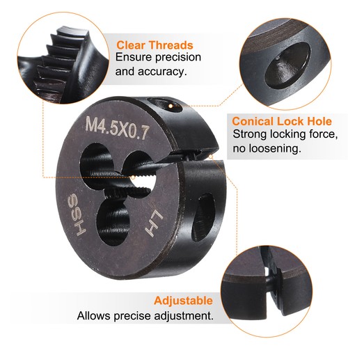 Round Threading Die M4.5 x 0.7 Metric Thread Adjustable Left Hand Cutting Die - Afbeelding 3 van 6