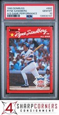 1990 DONRUSS #692 RYNE SANDBERG HOF ALL-STAR GAME PERFORMANCE PSA 10