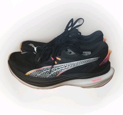 Puma Deviate Nitro 3 Women's Size 8.5 Black/Sunset Glow Running Shoes