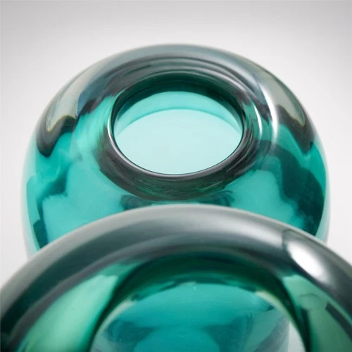 Vase CYAN DESIGN OPHELIA Large Blue Glass - Picture 4 of 4