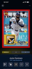 DIGITAL Topps BUNT 26 Series 1 1991 Relics Junior Caminero Rays Red Parallel /5