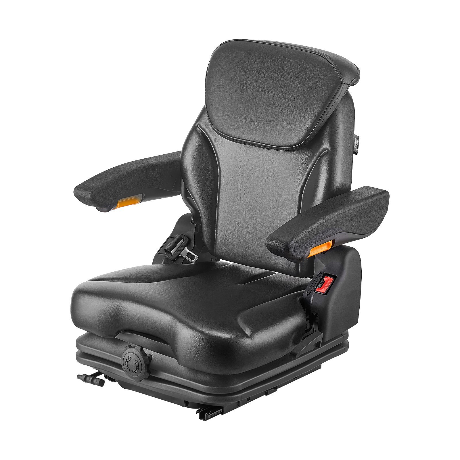 Forklift Seat Tractor Suspension Seat Fold Down Adjustable Back & Headrest