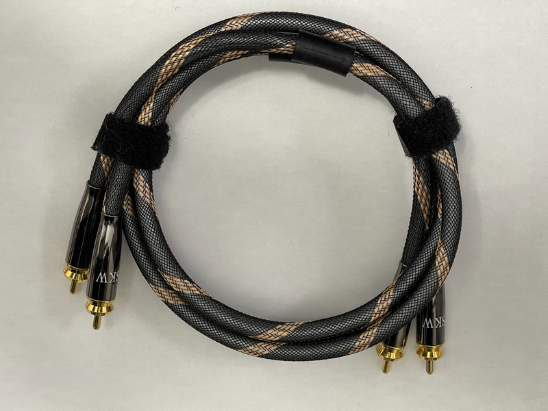SKW Audiophiles Audio Cable 2RCA to 2 RCA Male to Male 7mm 3.2ft/1M 24k Gold Pl.