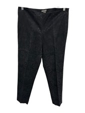 Vince Camuto Jacquard Flat Front Ankle Pants Black Sz 10 Career Business Casual