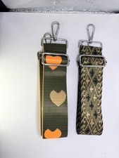 Green Pair Adjustable Replacement Purse Crossbody Strap w/Silver Hardware