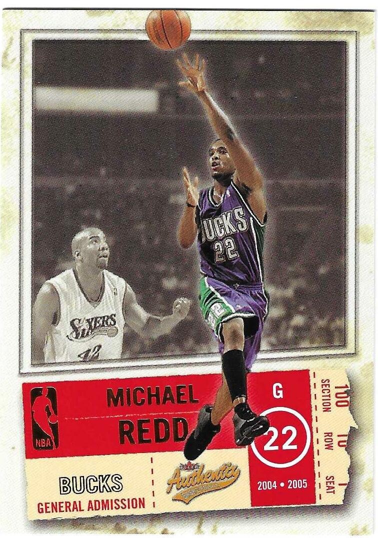Michael Redd 2004-05 FLEER AUTHENTIX NBA General Admission CARD #22 Bucks SP/100