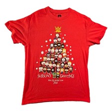 WWE Authentic WWE Live Holiday Tour 2018 Season’s Greetings Red Shirt M