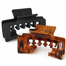 Hat Claw Clip&ndash;Stylish Clips for & Black + dark coffee leopard print