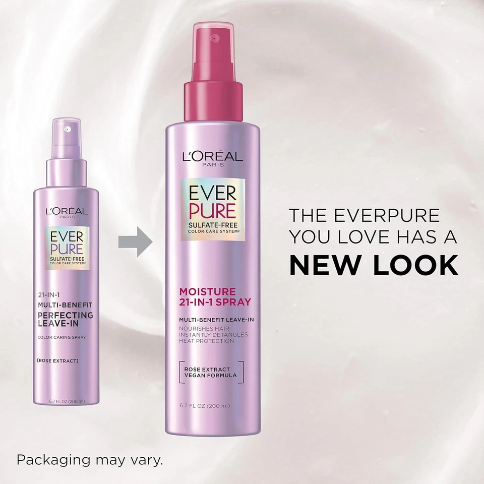 L’Oreal Paris EverPure 21-in-1 Leave-In Conditioner 6.7 fl oz Sulfate Free for - Image 2 of 4