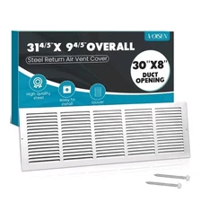 Fits 30x8 Duct Opening | Steel Return Air Grille by Handua | Vent Cover Grill f