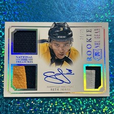 2013-14 National Treasures #RB-SJ - SETH JONES (RC Patch Auto #d/75 - Nashville