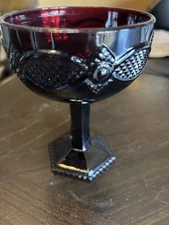 Avon 1876 Cape Cod Collection Ruby Red Wide Mouh Water Goblets (Set of 6)