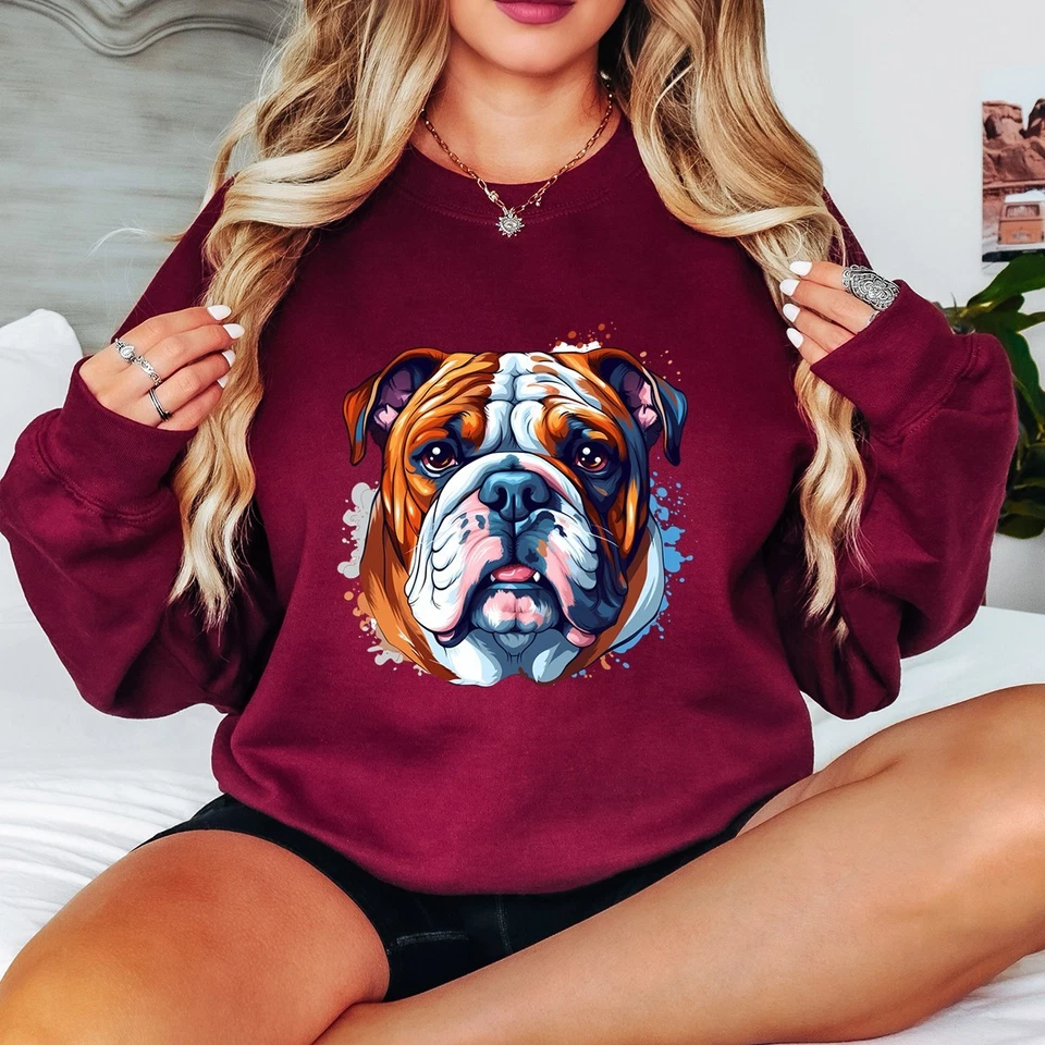 Sweat-shirt Bulldog Graphic Dog Animals pour femmes Animal Lover Jumper - Photo 1/1