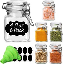 Stylish 6-Pack of 4oz Airtight Glass Jars  Ideal for Spices and Party Favors