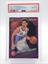 ZACCHARIE RISACHER 2024-25 PANINI PRIZM BLACK ROOKIE PURPLE RC /99 PSA 10 Q1639