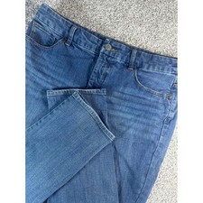 Chico's So Slimming Ankle Jeans Blue Denim Size 1 Medium Wash Stretch Pants