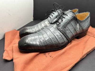 Mezlan Size 13 M Crocodile  Gray Lace Up Spain Dress Shoes MEN'S