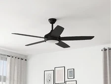 Harbor Breeze Beach Creek 52'' Matte Black LED Ceiling Fan w/Remote 5-Blade NEW