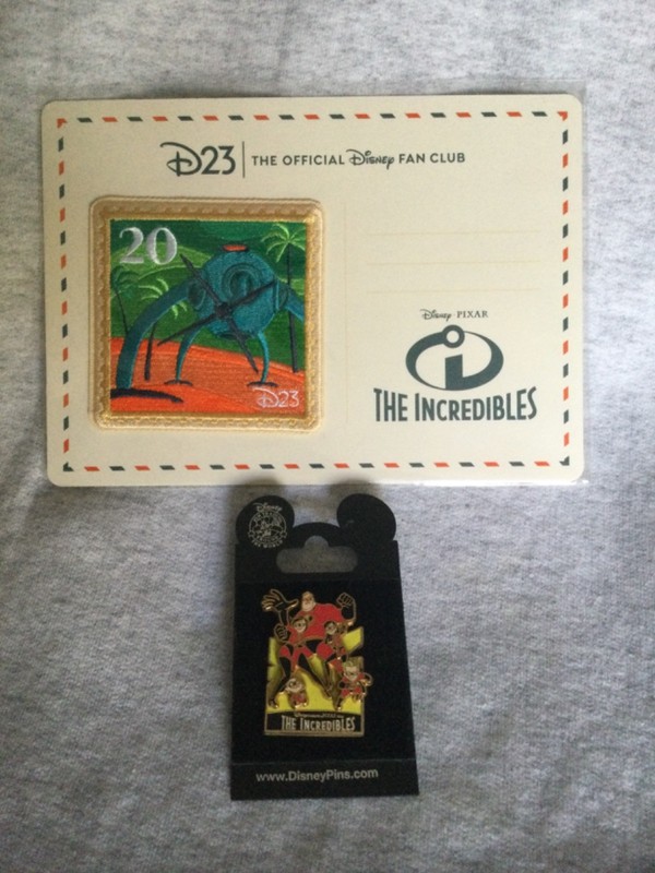 Pixar Disney The Incredibles Pin & Patch Postcard 20th Anniversary D23 2024