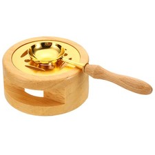Wachs-Siegel-Set, Wachssiegelwärmer mit Schmelzlöffel,Schmelzofen, Holzfarbe