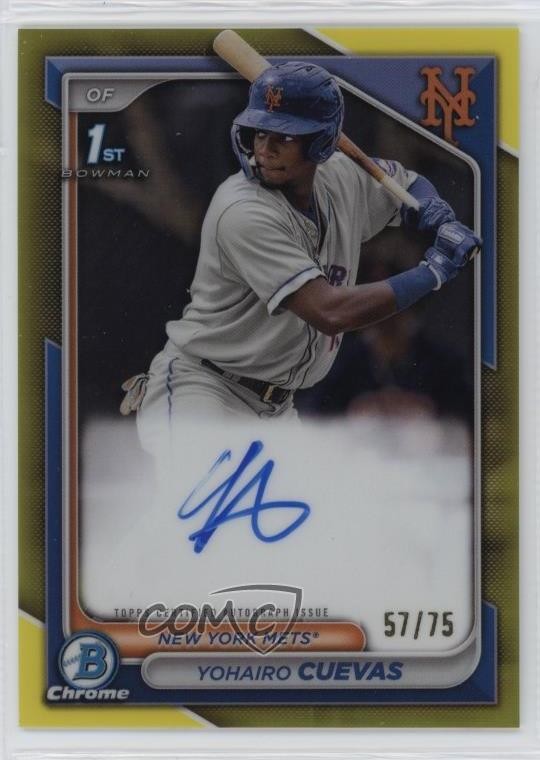 2024 Bowman Chrome Prospect Yellow Refractor /75 Yohairo Cuevas #CPA-YCU Auto