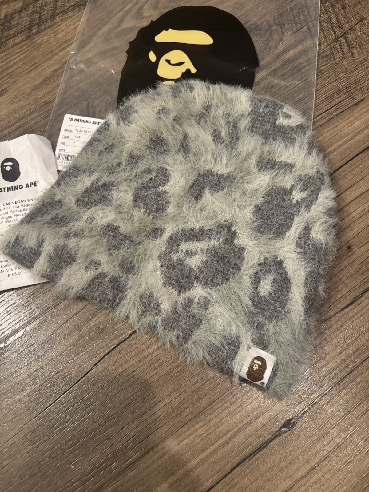 A Bathing Ape Wild Leopard Pattern Ape Face Knit … - image 3