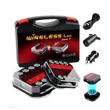 Magnetic LED Trailer Lights Kit Rechargeable for Towing US Plug Y3I63781