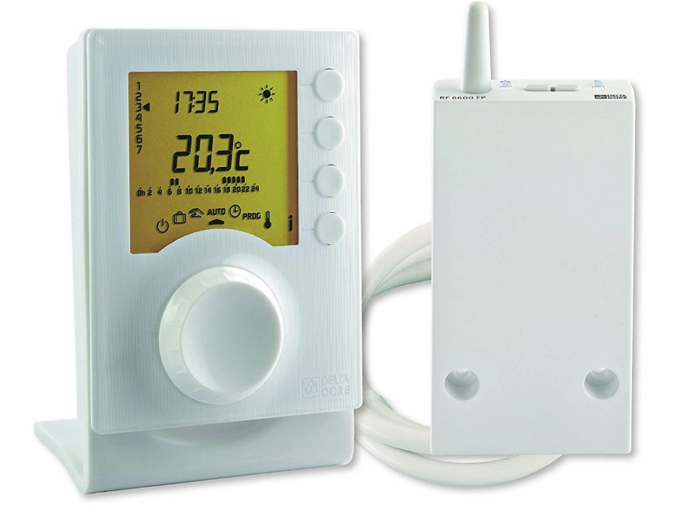 Wireless Programmable Thermostat for Boilers and Underfloor Heating Delta Dore