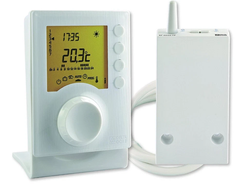 Wireless Programmable Thermostat for Boilers and Underfloor Heating Delta Dore