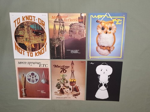 4 Vintage Macrame Books Wall Hangings Home Decor Plant Hangers + 2 Owl Patterns
