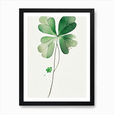 Weißkleeblatt minimalistisch Wasser gerahmtes Wandbild Poster Leinwanddruck Bild