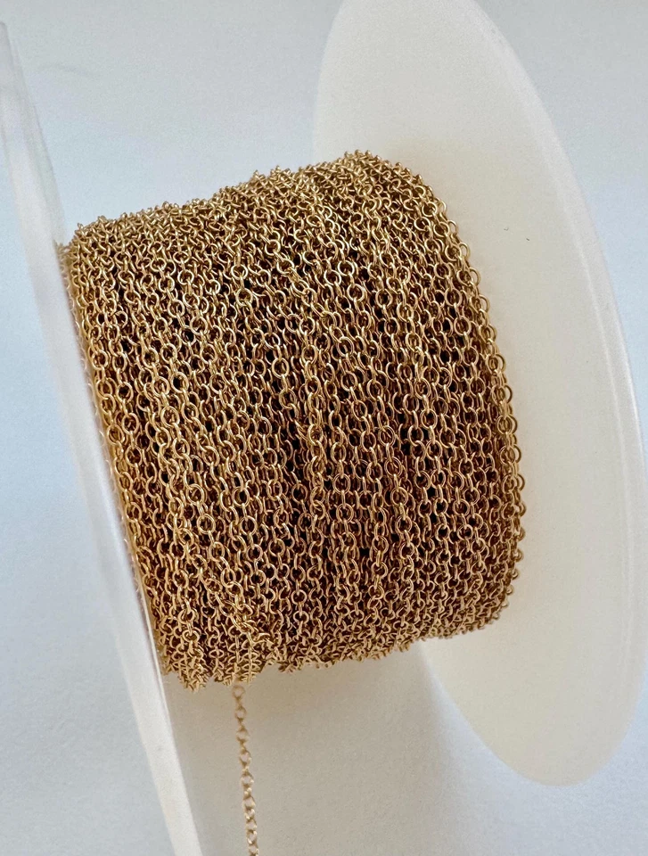 Cadena Cable Redonda 1.5mm x 1.2mm Calidad Premium Llena Oro Amarillo 14K (P5877) Foto 4 de 4