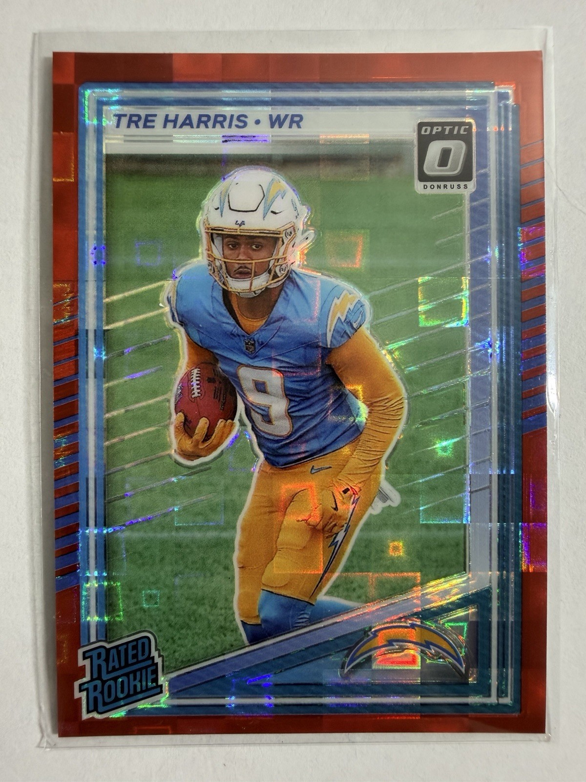 2025 Panini Donruss - Rated Rookie Tre Harris #329 Optic Preview Red Pandora...