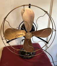 ANTIQUE GE 16 Brass Blade 3 STAR oscillating 3 SPEED FAN