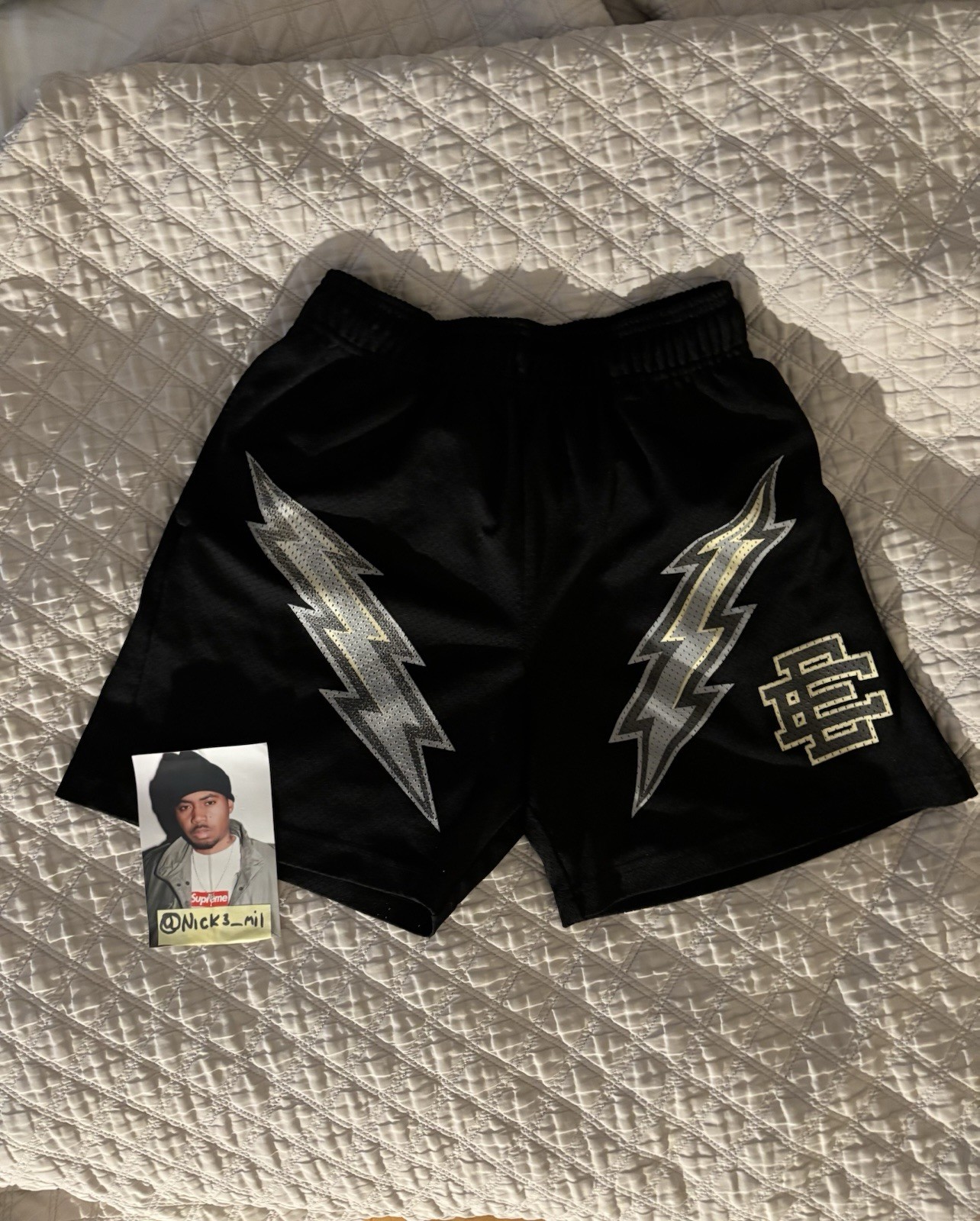 Eric Emanuel EE Basic Shorts Black, Lightning Bol… - image 1