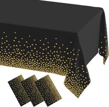 3 Pack Dot Disposable Tablecloth, 54 x 108 Inch Waterproof Plastic Table Cloth,