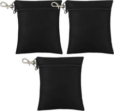 3 Pcs Golf Tee Bag 6.7 X 5.5 Inch Golf Ball Bag Pouch Utility Tee Holder with Zi