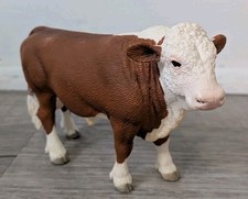 Schleich 2008 Bull Cow Figure Hereford Style Farm Animal 5.5"