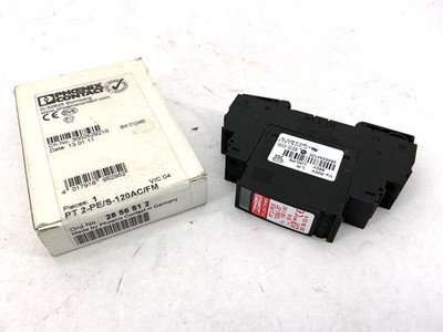 New Phoenix Contact PT-2-PE/S-120AC/FM Plugtrap Uc-150VAC In-26A 2856812