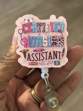 CNA, Certified Nursing Assistant, Medical , Badge Reel, Tech, Badge Holder,pink