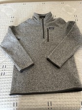 Patagonia Kid s Better Sweater 1/4 Zip Fleece Pullover Gray Medium 10