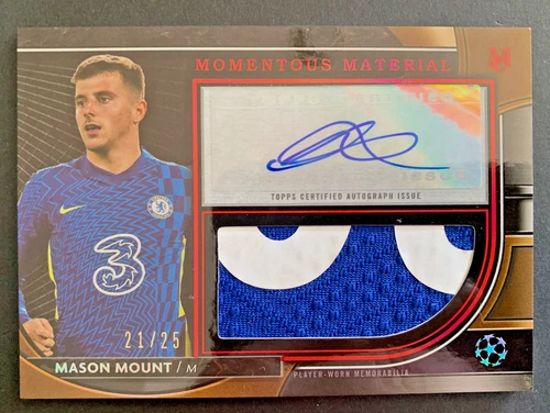 2022 Topps Museum Collection MASON MOUNT Momentous Material Auto Ruby 21/25 SP