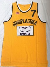 Maglia basket Toni Kukoc #7 Jugoplastika POP 84 Jugoslavia cucita gialla