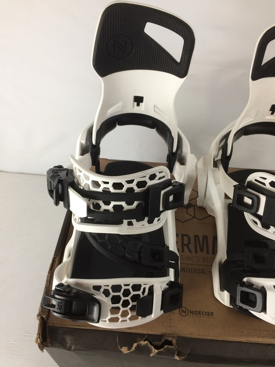 Open Box Nidecker Supermatic Men's Snowboard Bindings, White
